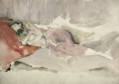 Mother and Child on a Couch by James Abbott McNeill Whistler